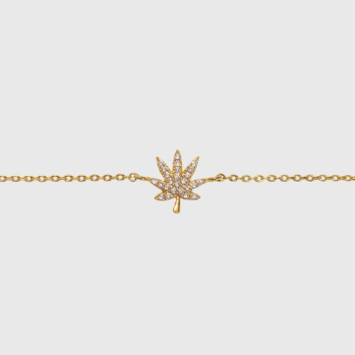 18K GOLD CANNABIS LEAF BRACELET