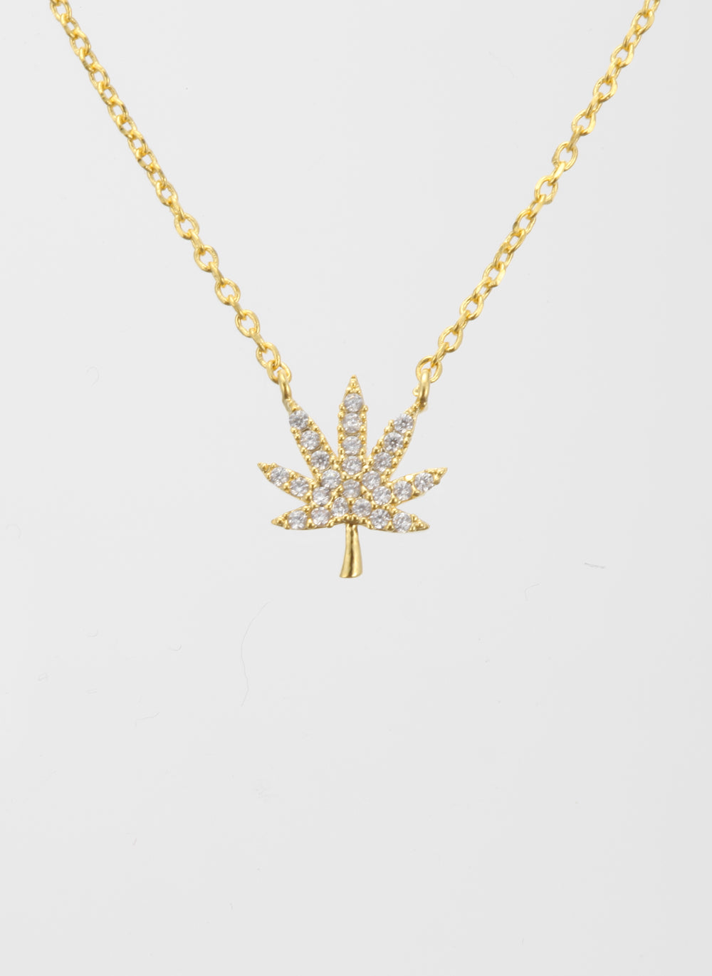 18K GOLD CANNABIS LEAF NECKLACE