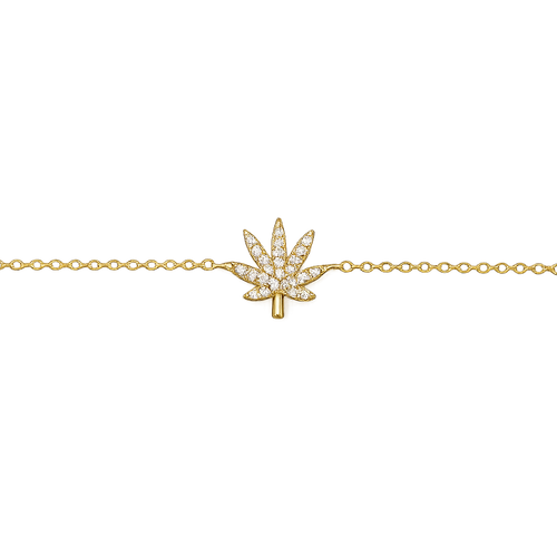 18K GOLD CANNABIS LEAF BRACELET