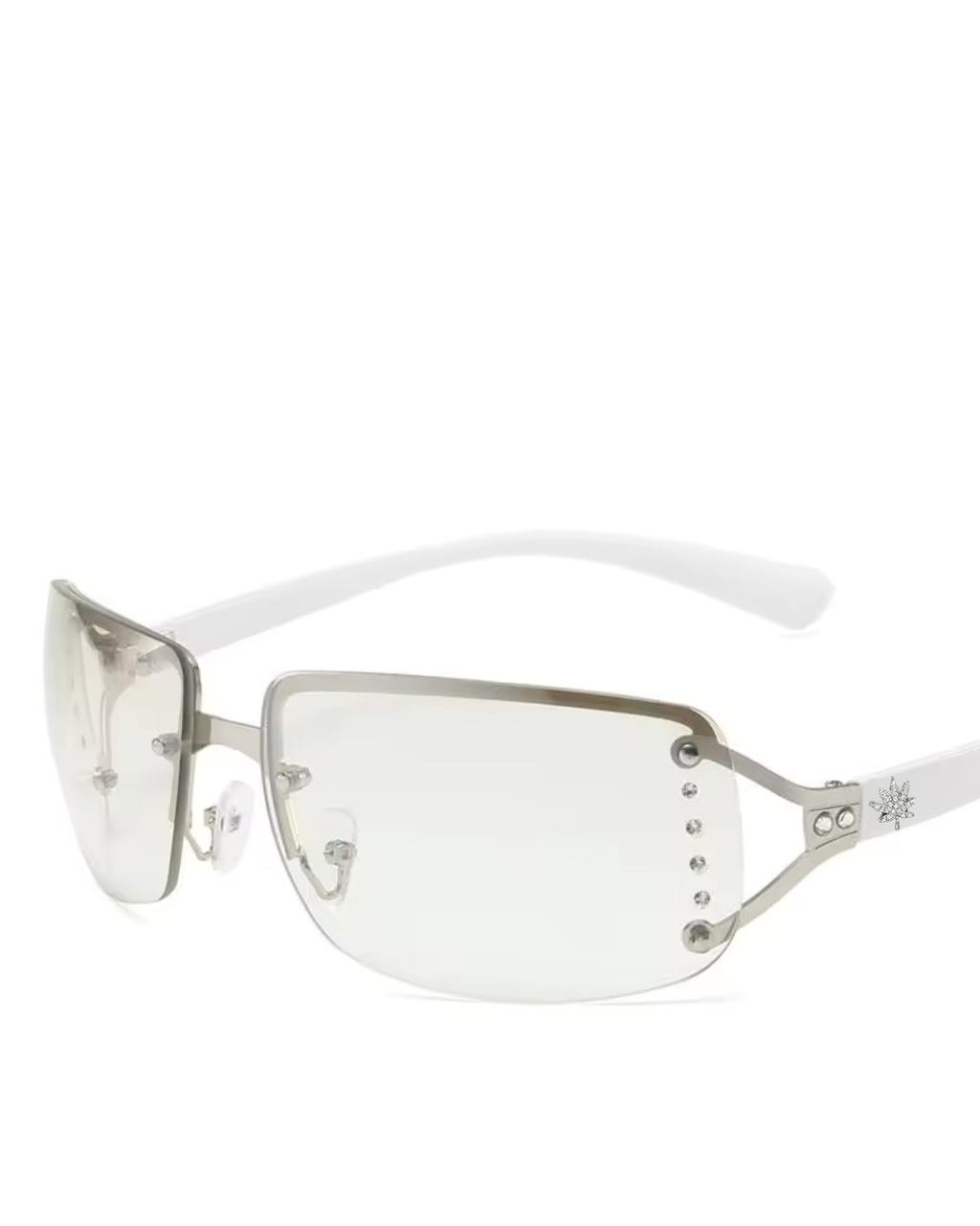 Dazed in Crystals White: Greenhouse Vision Glasses