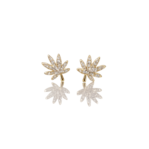 18K GOLD CANNABIS LEAF EARRING