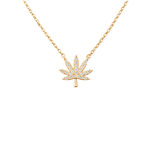 18K GOLD CANNABIS LEAF NECKLACE