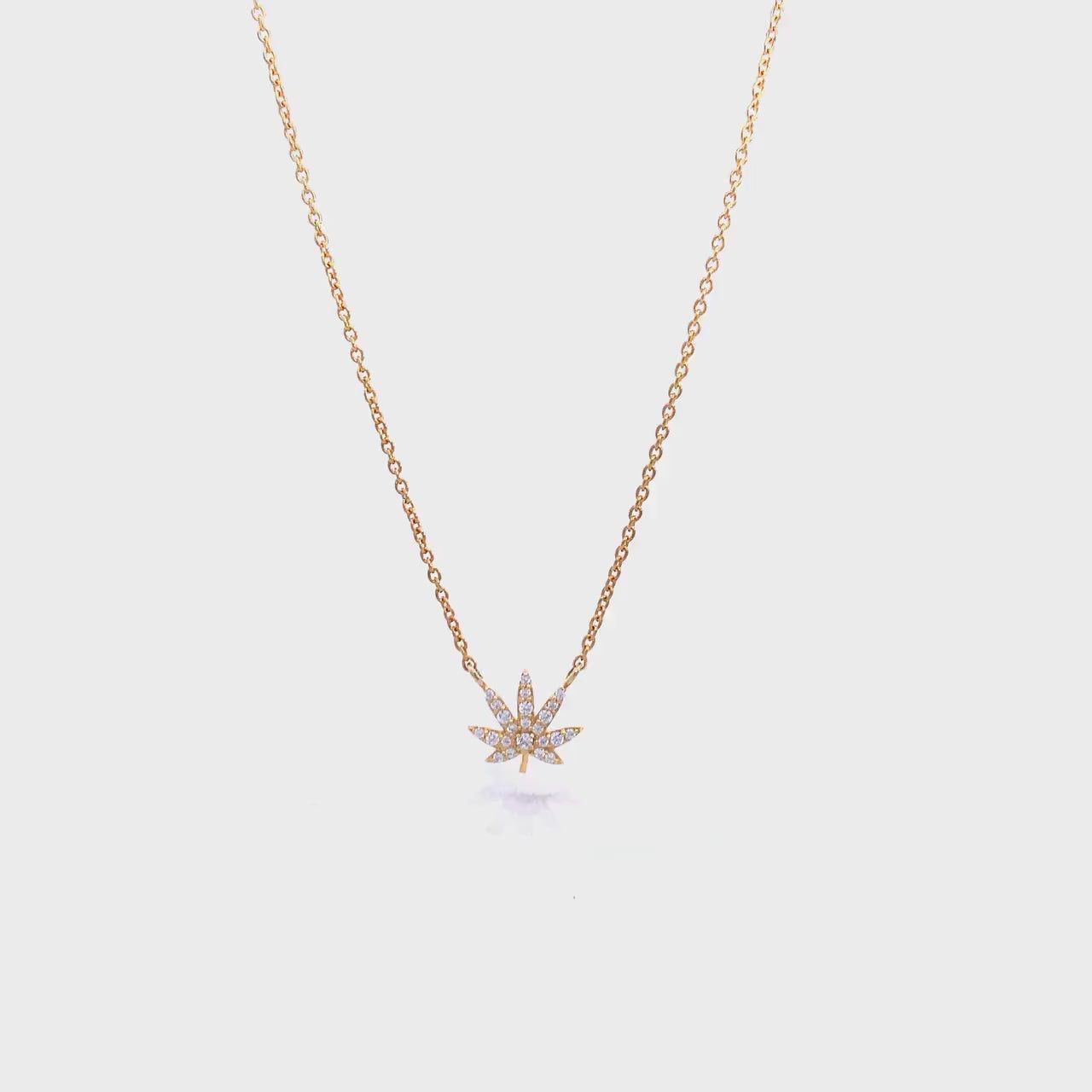 ROSE GOLD CANNABIS LEAF NECKLACE